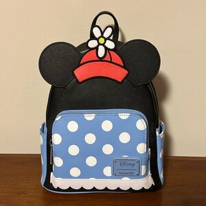 BNWT DISNEY LOUNGEFLY  Minnie Mouse Blue Polka Dot Backpack